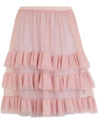 RED Valentino - Ruffled Midi Skirt - Lyst