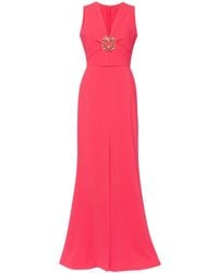 Elie Saab - V-Neck Long Dress - Lyst