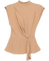 Karl Lagerfeld - Fluid Gebreide Blouse Met Korte Mouwen - Lyst