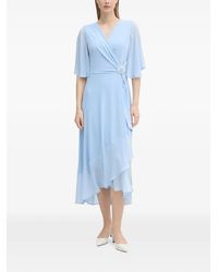 Joseph Ribkoff - Crystal-Embellished Wrap Midi Dress - Lyst