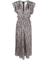 Isabel Marant - Lyndsay Graphic-Print Midi Dress - Lyst