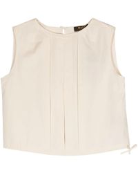 Moorer - Ervisa-Wfc Pleated Tank Top - Lyst
