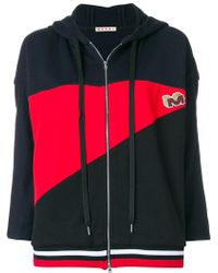 Marni Sudadera colour-block con capucha - Azul