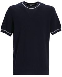 BOSS - Stripe-detailing Round-neck T-shirt - Lyst