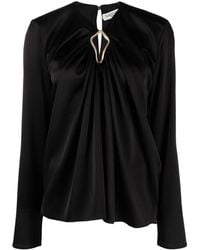Lanvin - Metallic Detail Blouse - Lyst