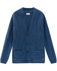 Woolrich - Ribbed-Knit V-Neck Cardigan - Lyst