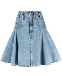 Moschino Jeans - High-waisted Flared Denim Skirt - Lyst