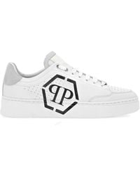 Philipp Plein - Logo-Detailed Leather Sneakers - Lyst