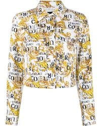 Versace Jeans Couture - Logo-Print Cropped Jacket - Lyst