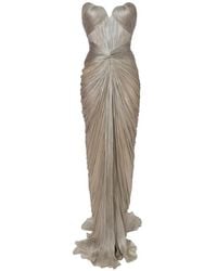 IRIS SERBAN - Adelaine Strapless Maxi-Jurk Met Split - Lyst