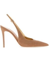 Gianvito Rossi - 100mm Yves Slingback Suede Pumps - Lyst