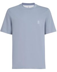 Brunello Cucinelli - Logo Cotton T-Shirt - Lyst