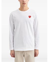 COMME DES GARÇONS PLAY - Long-Sleeved Heart-Patch T-Shirt - Lyst
