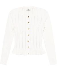 Elisabetta Franchi - Ribbed Buttoned Cardigan - Lyst