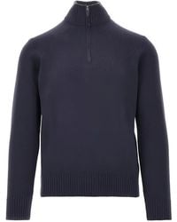 THE M.. - Half-Zip Wool Sweater - Lyst