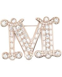 Max Mara - Bath2 Crystal-Embellished M Brooch - Lyst