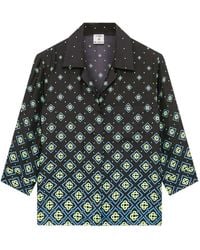CASABLANCA - Degrade Monogram Long Sleeve Silk Shirt - Lyst