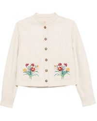 Valentino Garavani - Floral-Embroidered Jacket - Lyst