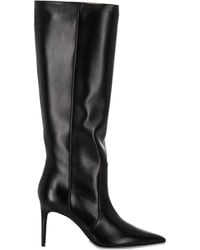 Stuart Weitzman - Leren Knielaarzen Met Puntige Neus - Lyst