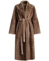 Nour Hammour - Davos Shearling Robe Coat - Lyst