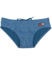 MC2 Saint Barth - Cayo Denim-Print Swim Trunks - Lyst
