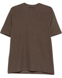 Giorgio Armani - T-Shirt Regular Fit Chevron Jacquard Stretch Virgin Wool - Lyst