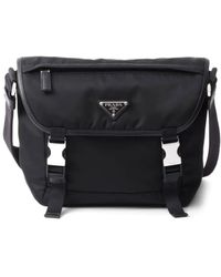 Prada - Re-Nylon And Saffiano Leather Shoulder Bag - Lyst