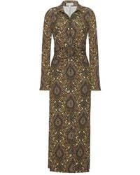 Cara Cara - Paisley-Print Gathered Midi Day Dress - Lyst