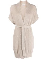 Brunello Cucinelli - チャンキーニット ノースリーブ カーディガン - Lyst