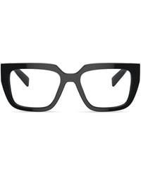 Prada - Logo-Lettering Square Glasses - Lyst