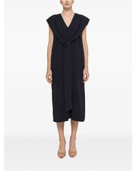 Nissa - Scarf-Detail Relaxed Midi Dress - Lyst