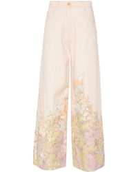 Forte Forte - Floral-print Wide-leg Jeans - Lyst