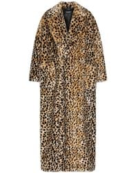 Dolce & Gabbana - Mantel Aus Faux Fur Mit Leo-Print - Lyst