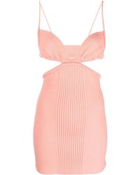 Off-White c/o Virgil Abloh - Robe Courte En Maille À Design Nervuré - Lyst