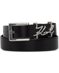 KARL LAGERFELD - Signature Logo-Plaque Belt - Lyst