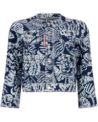 DSquared² - Lettering-Print Denim Jacket - Lyst