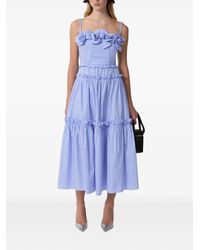 AKNVAS - Floral-Appliqué Ruffled Midi Dress - Lyst