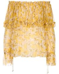 Chloé - Floral-Print Ruffled Blouse - Lyst