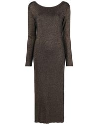 N.Peal Cashmere - Metallic-knit Open-back Midi Dress - Lyst