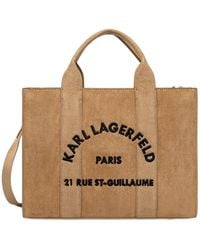 KARL LAGERFELD - Rue St-Guillaume Logo-Embroidered Tote Bag - Lyst