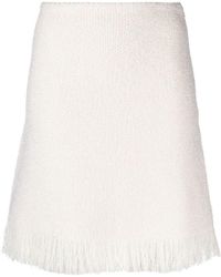 Chloé - White Tweed Fringed Mini Skirt - Lyst