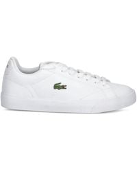 Lacoste - Crocodile-Embossed Leather Sneakers - Lyst