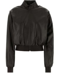 Gucci - High-Neck Leather Bomber Jacket - Lyst