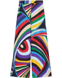 PUCCI - Iride-Print Silk Trousers - Lyst