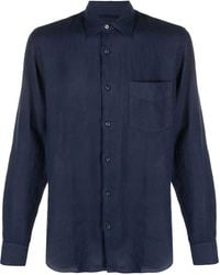 Aspesi - Pointed-Collar Long-Sleeved Shirt - Lyst