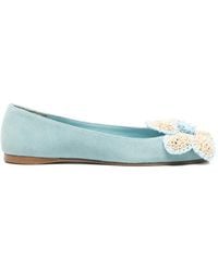 Paloma Barceló - Flower-Appliqué Ballet Flats - Lyst