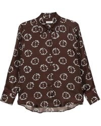 Sandro - Floral-Print Silk Shirt - Lyst