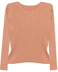 Pleats Please Issey Miyake - Pleated Long-Sleeve T-Shirt - Lyst