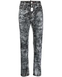Philipp Plein - Abstract-Print Straight-Leg Jeans - Lyst