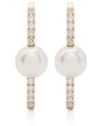 Mizuki - 18Kt Akoya Pearl And Diamond Earrings - Lyst